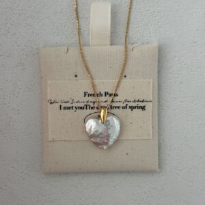 u.s. gold filled large heart shell pendant necklace