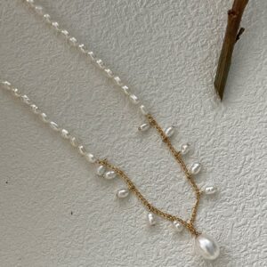 u.s. 14k gold filled french fairy layered pearl necklace