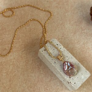 18k gold plated silver colorful luosqin baroque pearl adjustable necklace