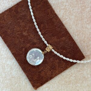 18k gold plated silver roman baroque pendant necklace