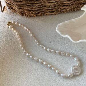 14k gold clasp vintage roman beaded pearl necklace