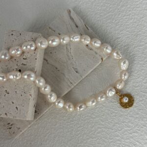 18k gold plated silver gardener pearl necklace