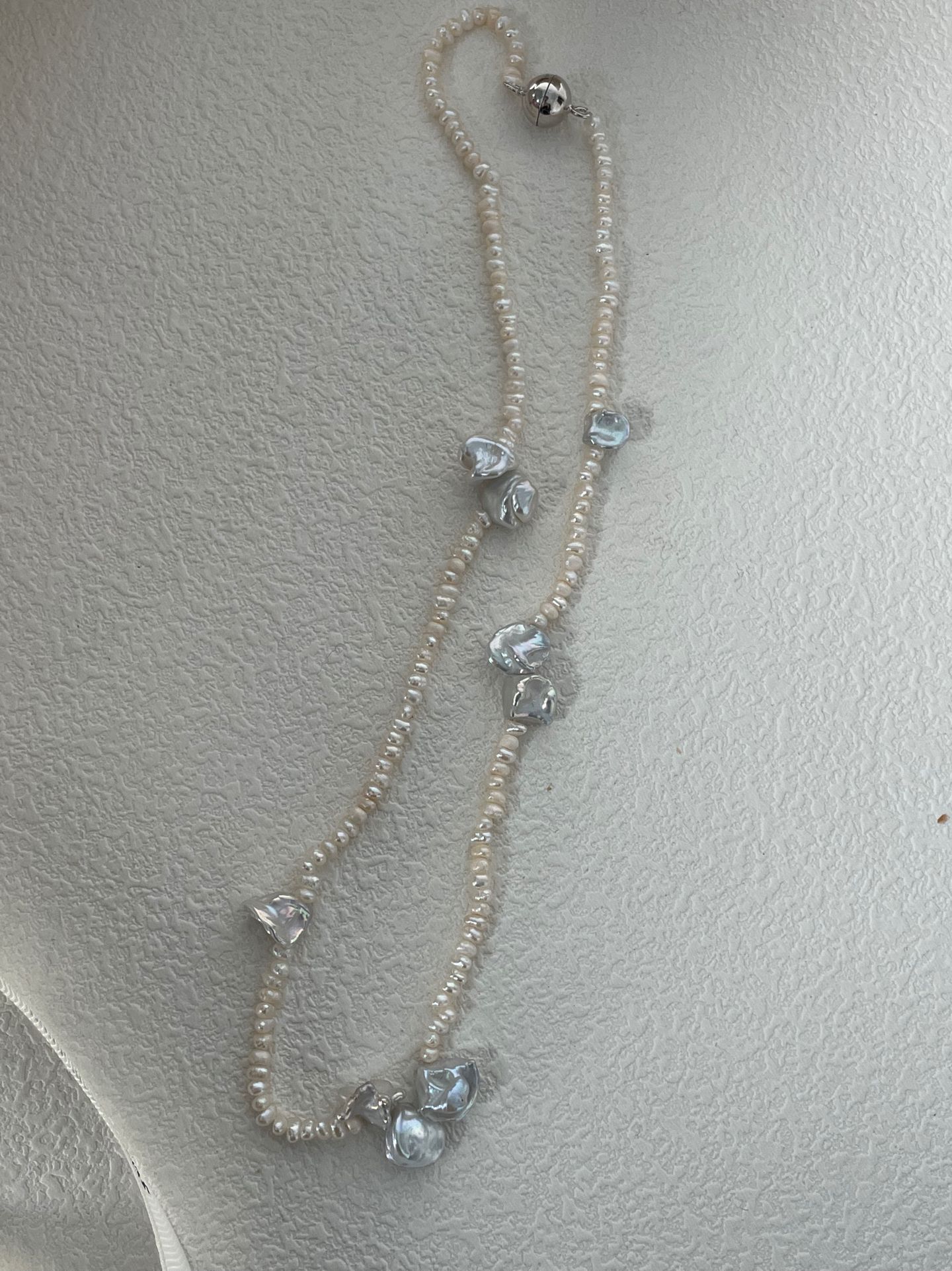 sterling silver petal crystal & pearl necklace sterling silver petal crystal & pearl necklace