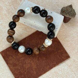 vandyke brown wood beaded bracelet