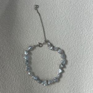 sterling silver blue blood fragmented silver bracelet