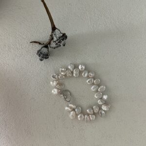 sterling silver keshi pearl bracelet