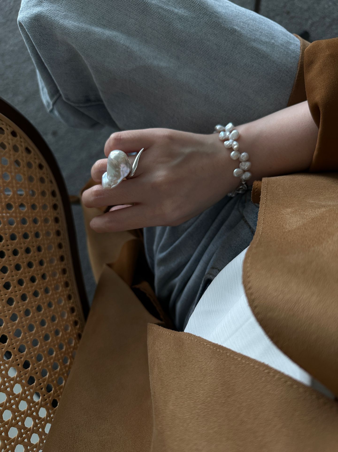 sterling silver keshi pearl bracelet sterling silver keshi pearl bracelet