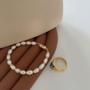 14k gold filled flawless pearl bracelet