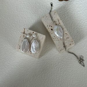 sterling silver large teardrop baroque pearl earrings