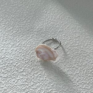 sterling silver petal pearl ring
