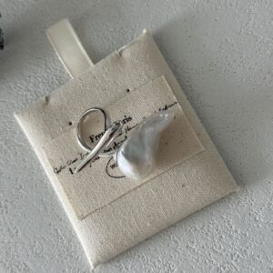 sterling silver dagger large baroque pearl ring