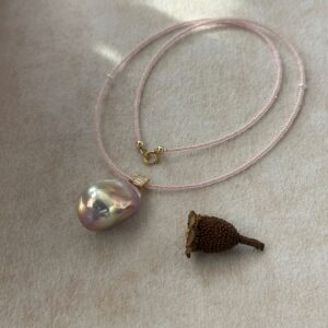 divine pink baroque pearl choker